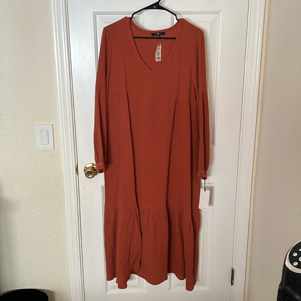 Long orange 7 for all mankind dress